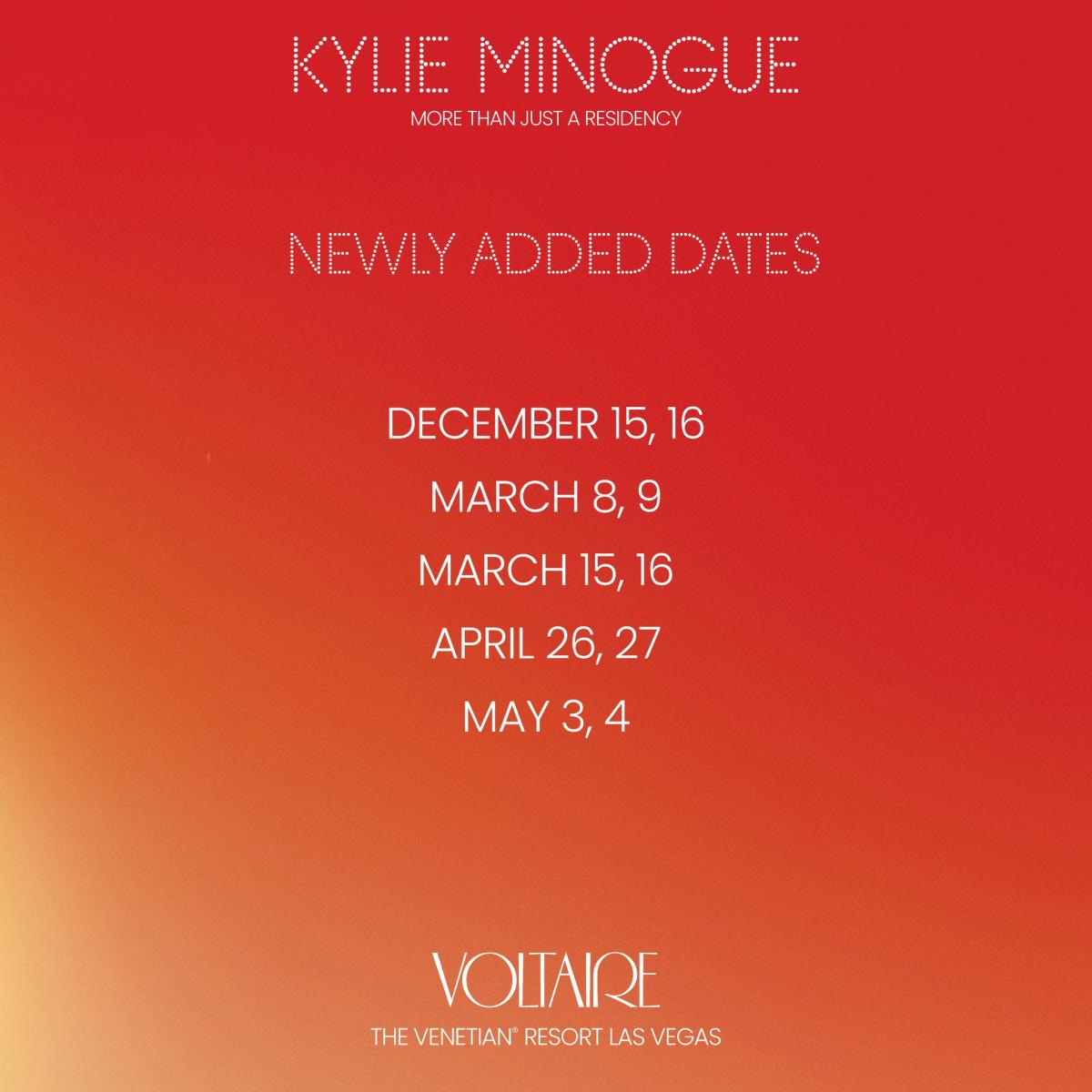 Kylie Minogue announces extra Las Vegas residency dates and ticket info